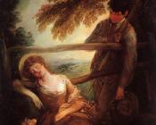 托马斯 庚斯博罗 : Haymaker and Sleeping Girl (Mushroom Girl)